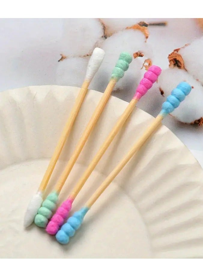 يوكانبي 400 براعم عالية الجودة ذات نهاية مزدوجة لتنظيف الأذنين والأنف بكفاءة ، وكذلك لتطبيق لون مزيج المكياج - Image 1