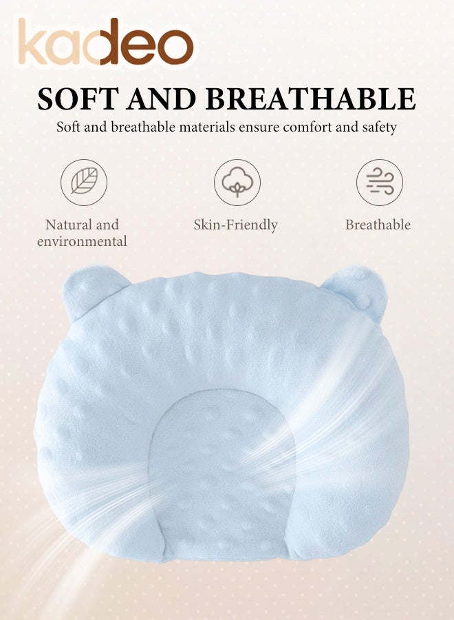 kadeo Nursing Pillow and Positioner, for Breastfeeding and Bottle Feeding, Machine-Washable Head and Neck Support, Tummy Time, , Awake-Time Support Blue - Image 4