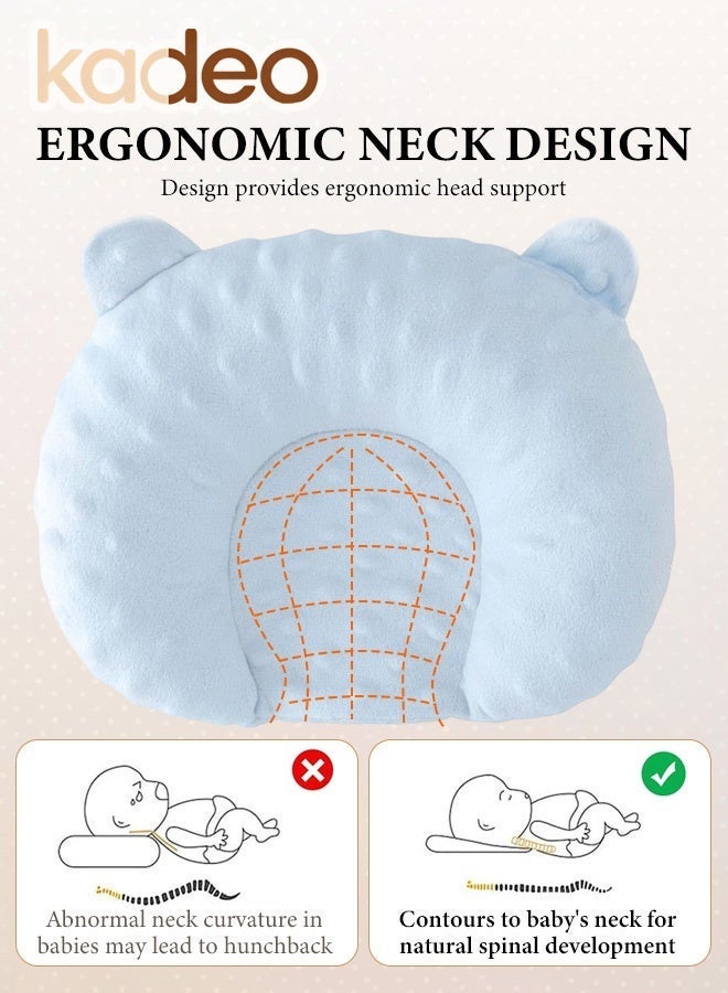 kadeo Nursing Pillow and Positioner, for Breastfeeding and Bottle Feeding, Machine-Washable Head and Neck Support, Tummy Time, , Awake-Time Support Blue - Image 2