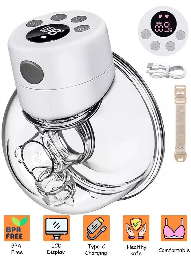 كادي ون 2 مضخة حليب كهربائية قابلة للارتداء  بدون استخدام اليدين مع شاشة LCD و 9 مستويات و 2 أوضاع قابلة للشحن مع وضع التدليك - Image 2