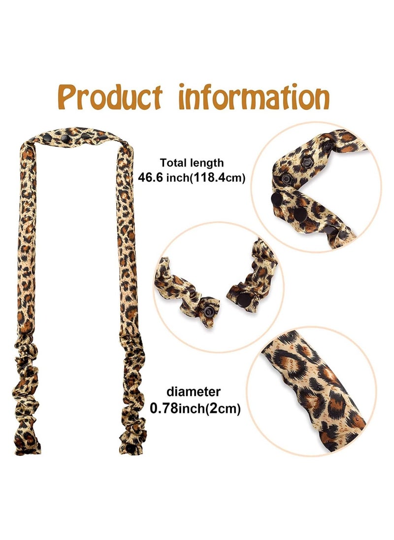 SYOSI - Heatless Curl Ribbon, Extra Large Ribbon Diy Big Barrel Curlers, Heatless Hair Curlers, Spiral Curlers Hair Rollers, for Most Hairstyles (Leopard) - Image 1