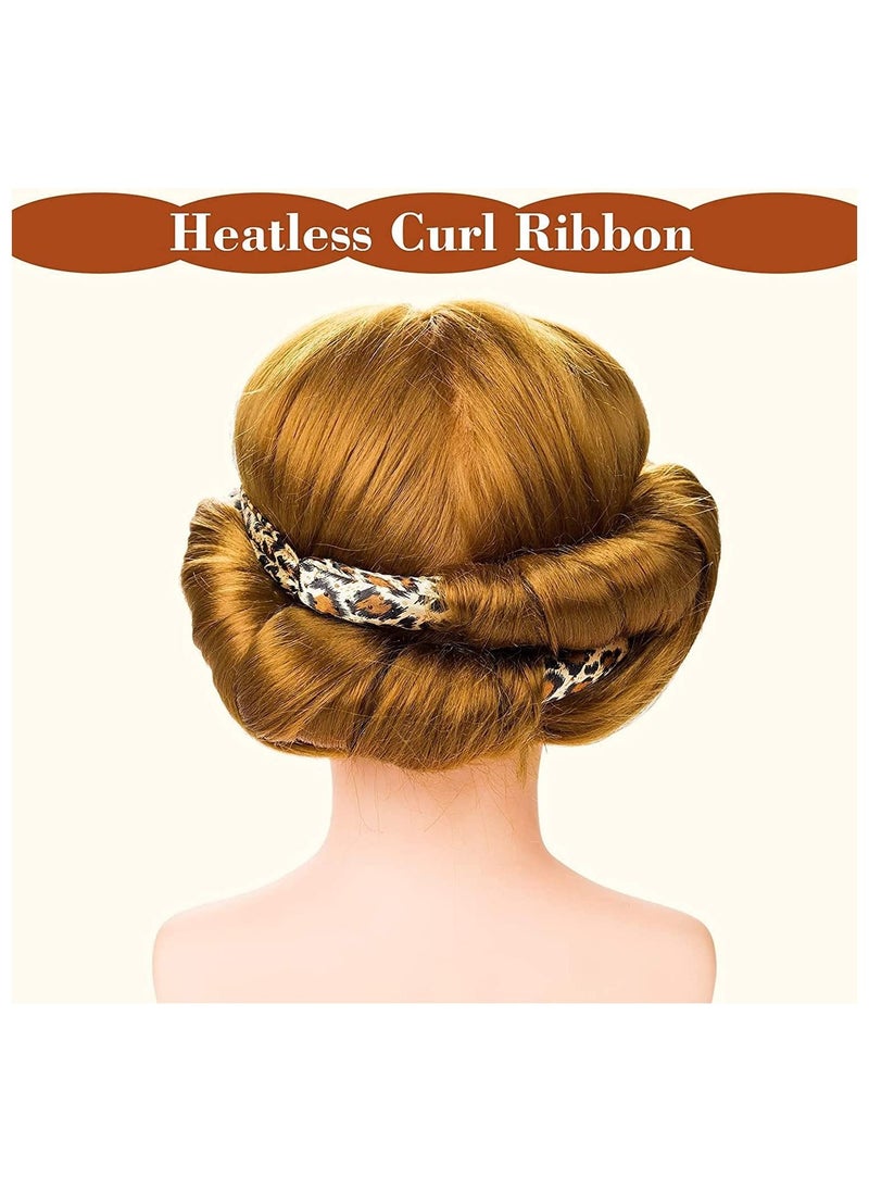 SYOSI - Heatless Curl Ribbon, Extra Large Ribbon Diy Big Barrel Curlers, Heatless Hair Curlers, Spiral Curlers Hair Rollers, for Most Hairstyles (Leopard) - Image 1