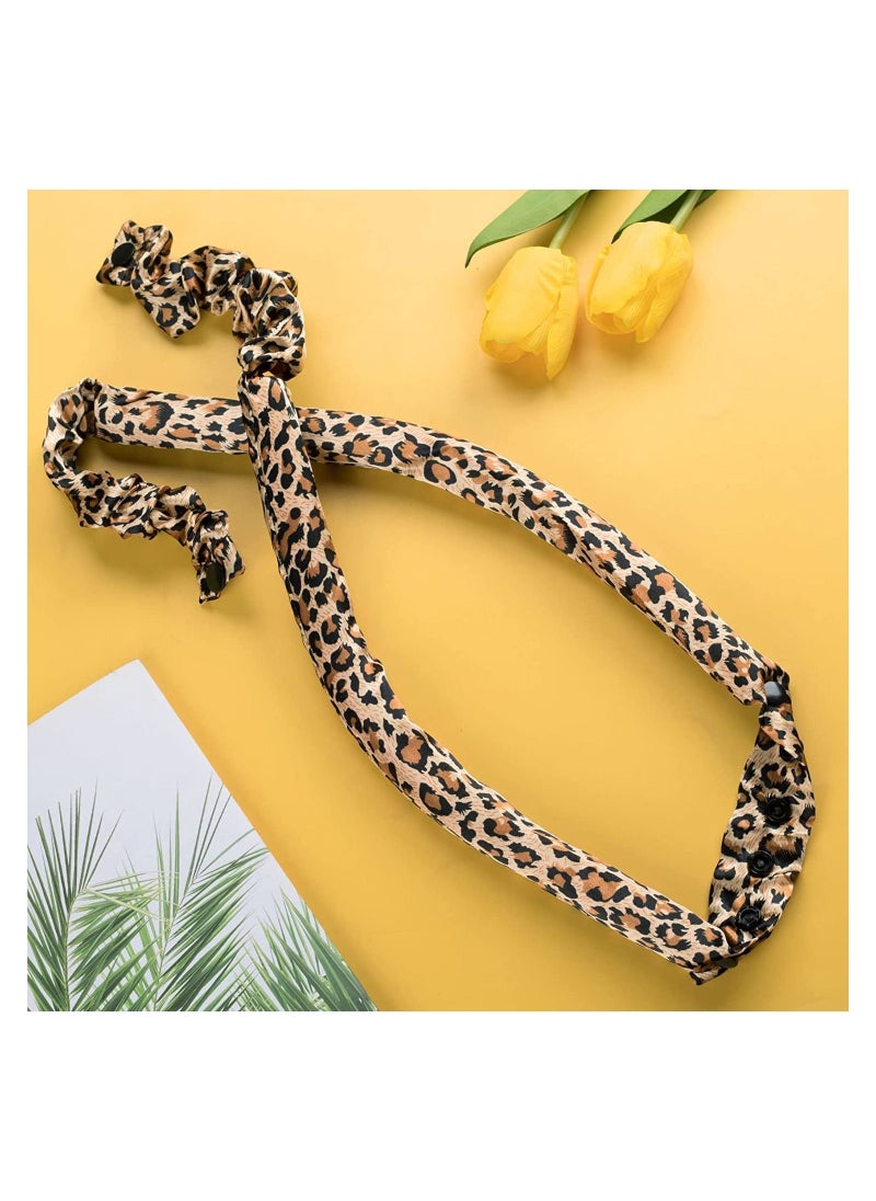 SYOSI - Heatless Curl Ribbon, Extra Large Ribbon Diy Big Barrel Curlers, Heatless Hair Curlers, Spiral Curlers Hair Rollers, for Most Hairstyles (Leopard) - Image 1