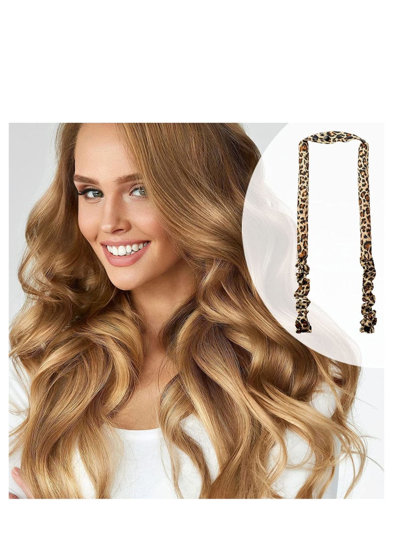 SYOSI - Heatless Curl Ribbon, Extra Large Ribbon Diy Big Barrel Curlers, Heatless Hair Curlers, Spiral Curlers Hair Rollers, for Most Hairstyles (Leopard) - Image 1