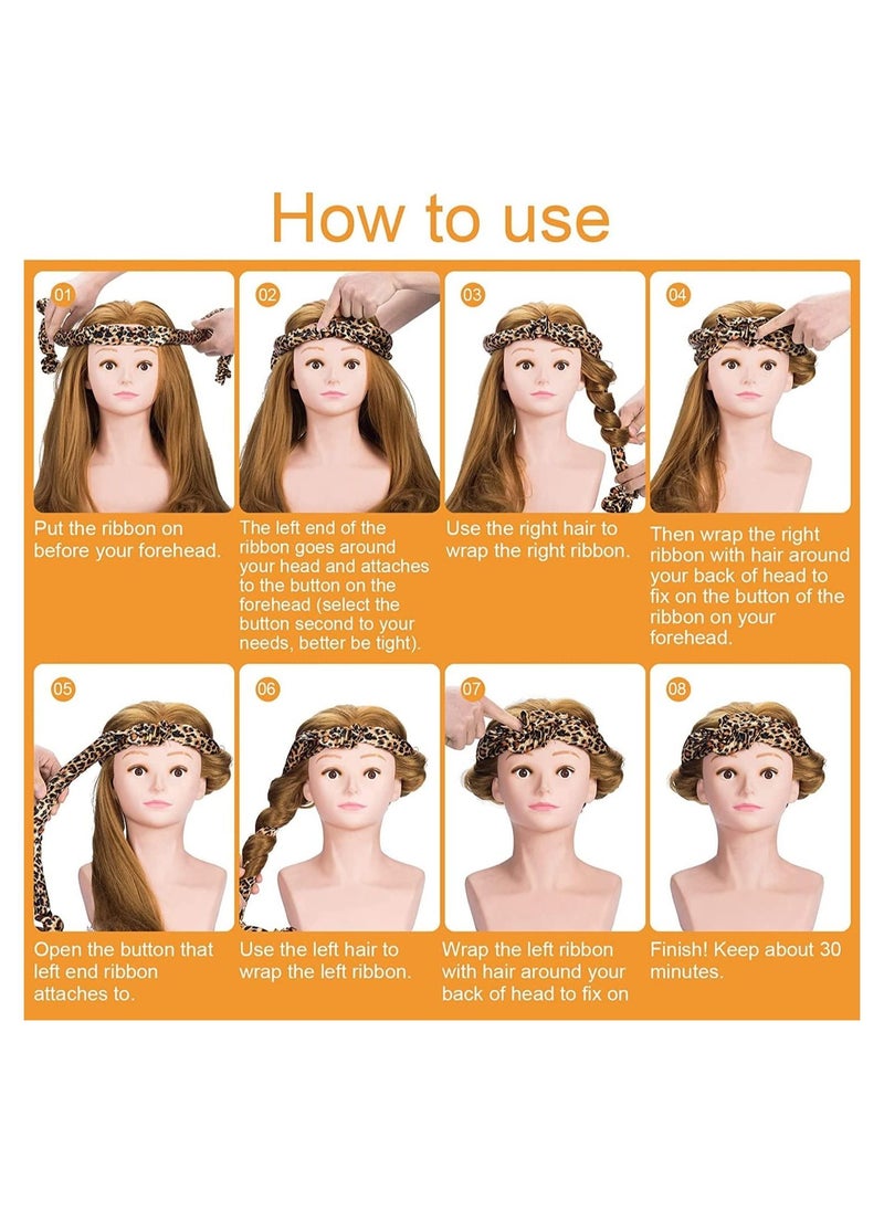 SYOSI - Heatless Curl Ribbon, Extra Large Ribbon Diy Big Barrel Curlers, Heatless Hair Curlers, Spiral Curlers Hair Rollers, for Most Hairstyles (Leopard) - Image 1