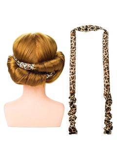 Heatless Curl Ribbon, Extra Large Ribbon Diy Big Barrel Curlers, Heatless Hair Curlers, Spiral Curlers Hair Rollers, for Most Hairstyles (Leopard)