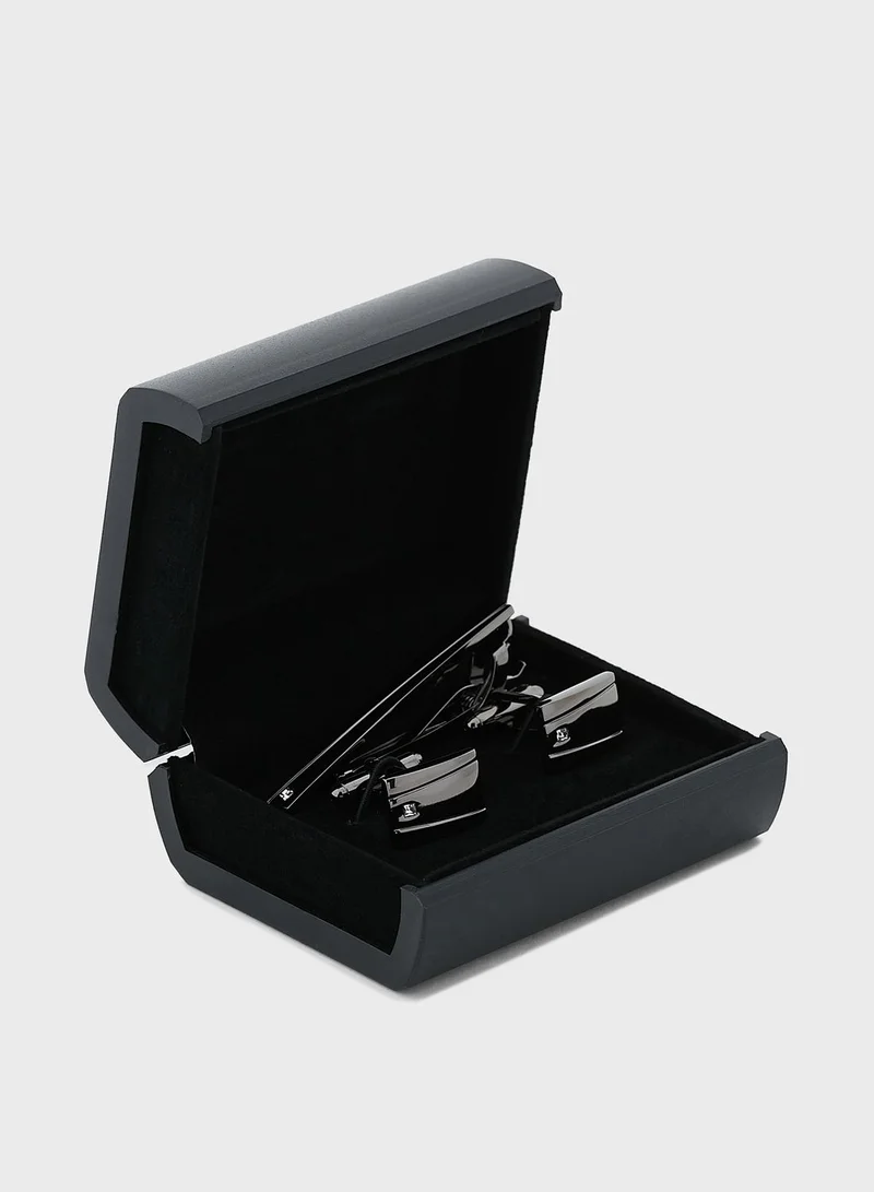 Robert Wood Cufflinks And Tie Pin Set In Gift Box