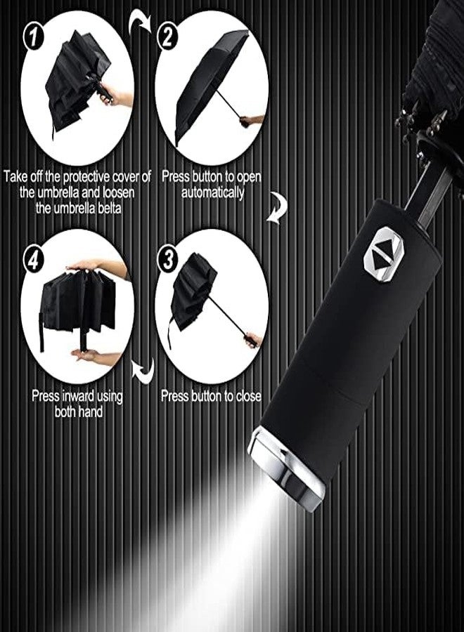 HOPz Umbrella Automatic Open Travel with Wind Vent,Umbrella big size for men, girls, Umbrellas for rain,Windproof Large for Man,Women (black-1) - Image 4