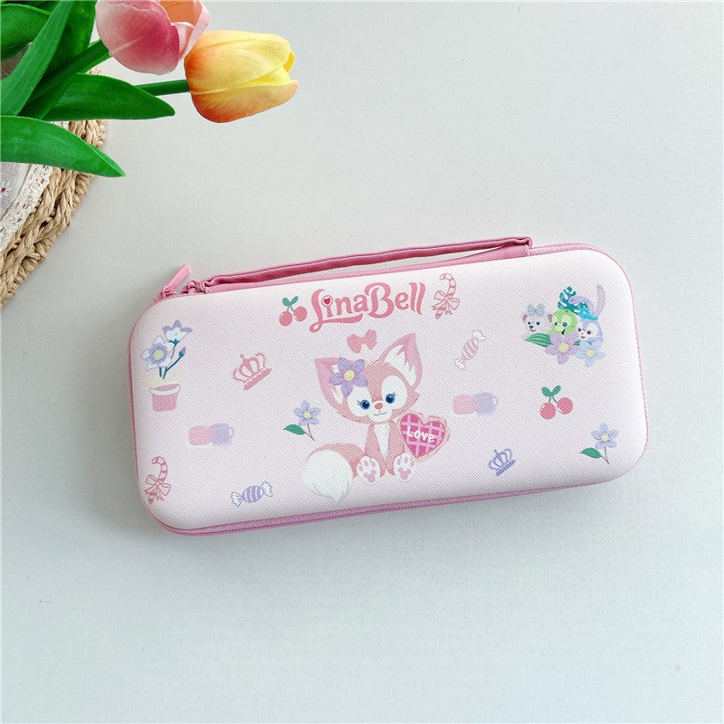 Nintendo swich game console storage bag oled cartoon storage box NS/lite organizing box drop-resistant leather pattern Belle