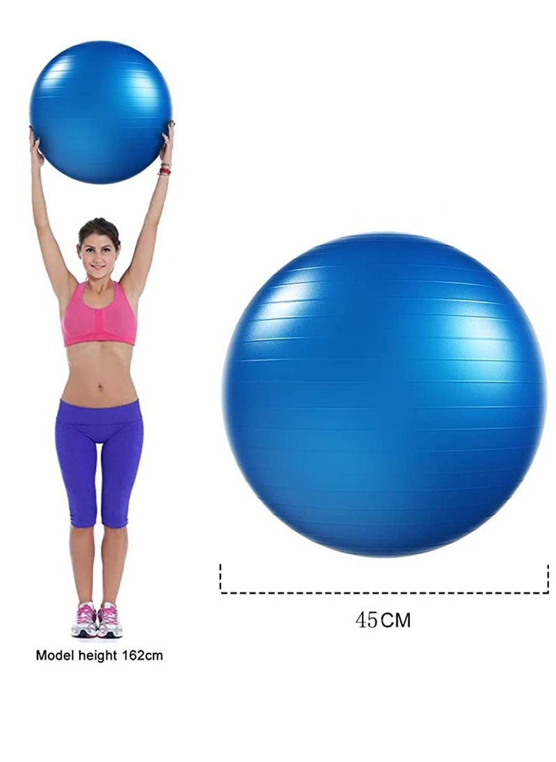 KASTWAVE Exercise Ball 45cm with Quick Foot Pump Professional Grade Anti Burst Slip Resistant Stability Balance Ball for Yoga Workout Office Classroom Work Chair  - Image 4