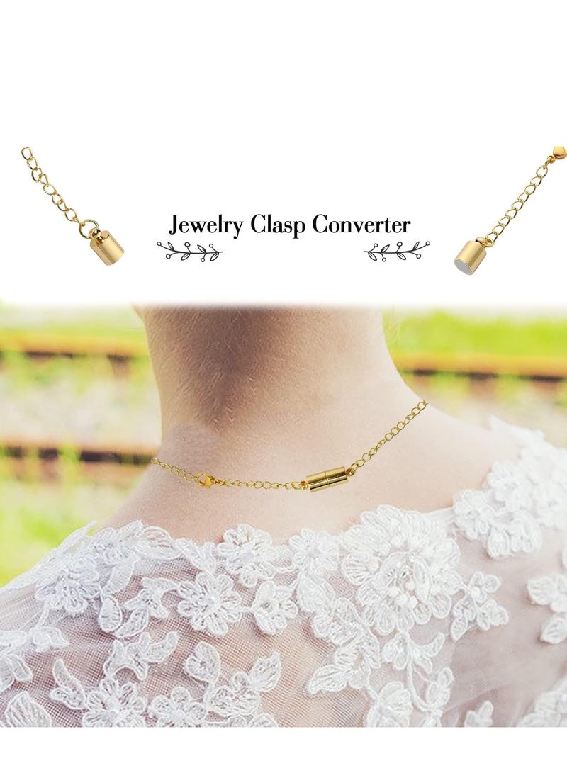KASTWAVE Magnetic Necklace Extender, 8 Pcs Magnetic Necklace Clasps with Extender Chains Magnetic Necklace Clasps with Extender Chains Lobster Clasps Chain Extender Necklace Lobster Clasps and Closures - Image 5