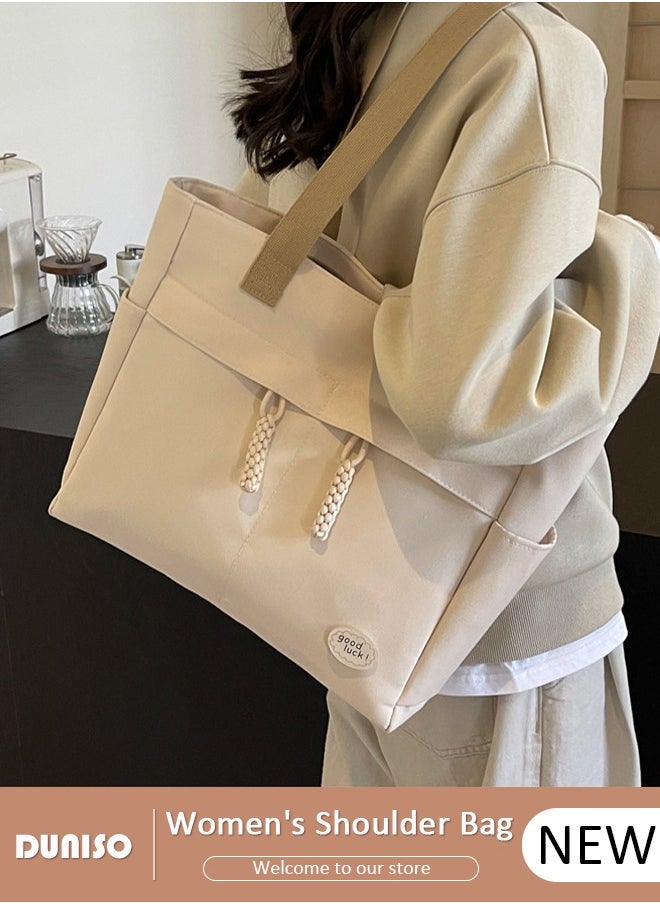 DUNISO - Women's Shoulder Tote Bag Canvas Handbag For Women Large Capacity Bucket Bag Fashionable Travel Messenger Shoulder Bag For Ladies Girls College Students - Image 1