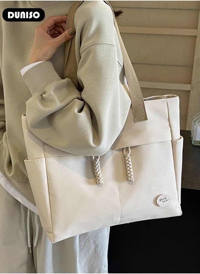 DUNISO - Women's Shoulder Tote Bag Canvas Handbag For Women Large Capacity Bucket Bag Fashionable Travel Messenger Shoulder Bag For Ladies Girls College Students - Image 1