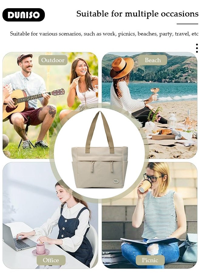 DUNISO - Women's Shoulder Tote Bag Canvas Handbag For Women Large Capacity Bucket Bag Fashionable Travel Messenger Shoulder Bag For Ladies Girls College Students - Image 1