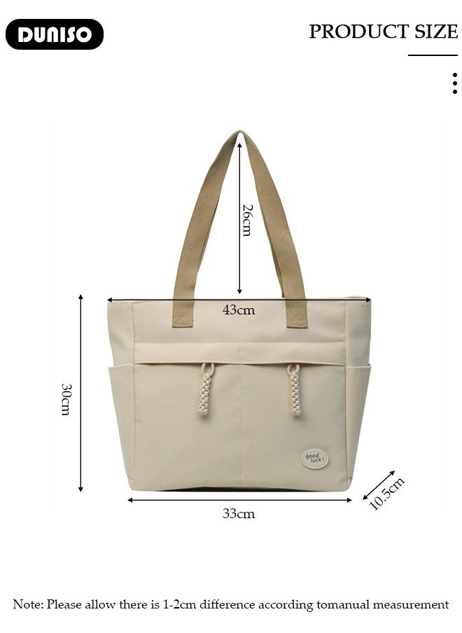 DUNISO - Women's Shoulder Tote Bag Canvas Handbag For Women Large Capacity Bucket Bag Fashionable Travel Messenger Shoulder Bag For Ladies Girls College Students - Image 1
