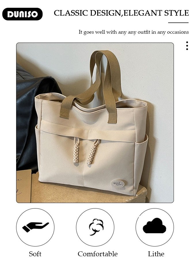 DUNISO - Women's Shoulder Tote Bag Canvas Handbag For Women Large Capacity Bucket Bag Fashionable Travel Messenger Shoulder Bag For Ladies Girls College Students - Image 1