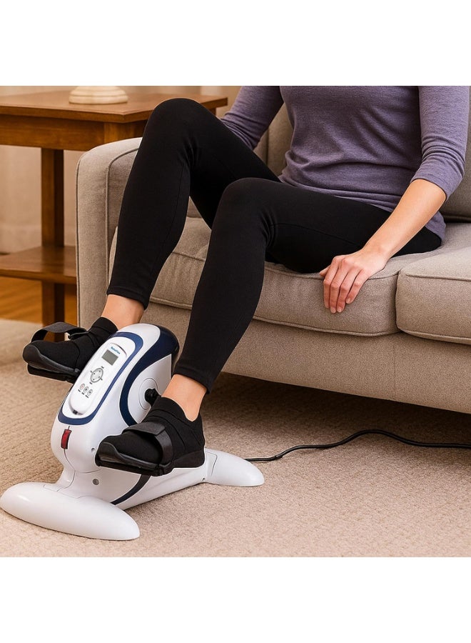 دراجة تمارين محمولة لكبار السن لتمرين الذراعين والساقين – بدال رياضي صغير ثابت مع شاشة LCD متعددة الوظائف – جهاز تمارين منزلي لتحسين الحركة والدورة الدموية - Image 5