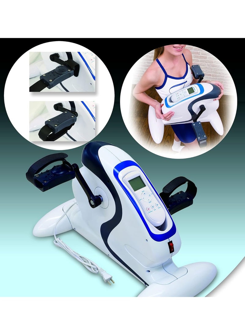 دراجة تمارين محمولة لكبار السن لتمرين الذراعين والساقين – بدال رياضي صغير ثابت مع شاشة LCD متعددة الوظائف – جهاز تمارين منزلي لتحسين الحركة والدورة الدموية - Image 4