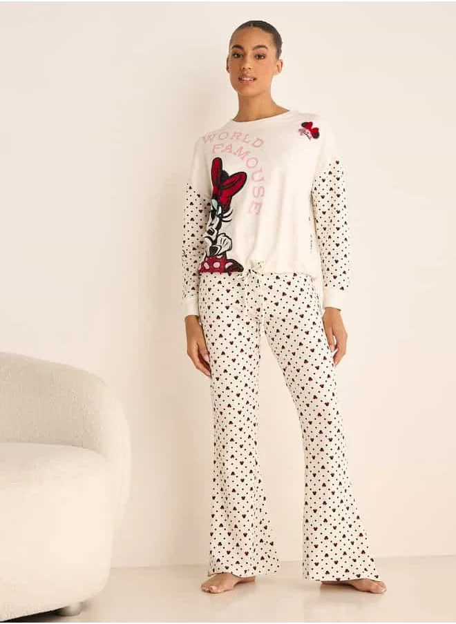 سبلاش فيڤ Minnie Mouse Print T-shirt and Pyjama Set