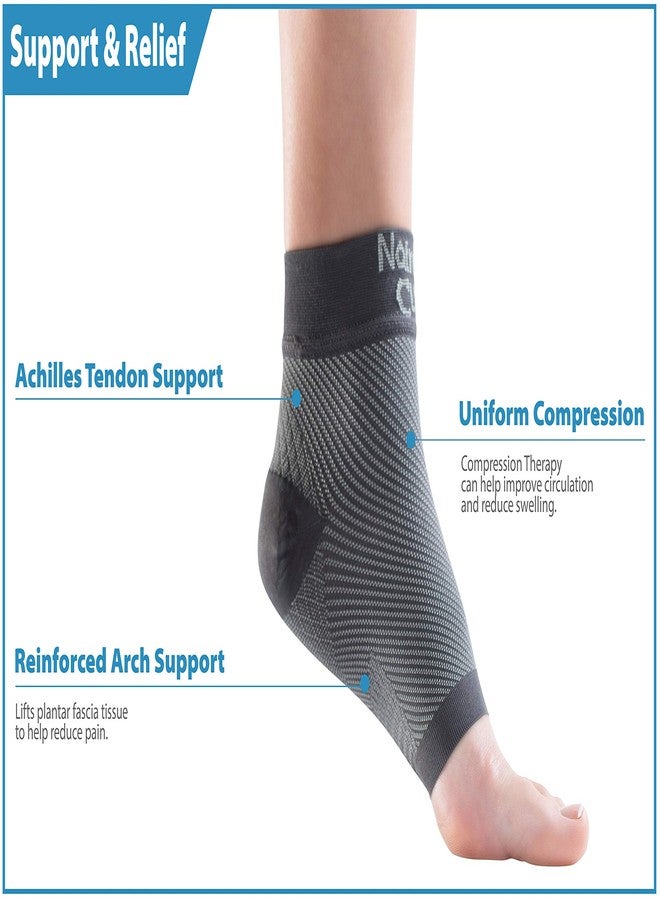 NatraCure Plantar Fasciitis Socks - Compression Foot, Ankle, Heel Sleeves - (Size: Large) - Image 3