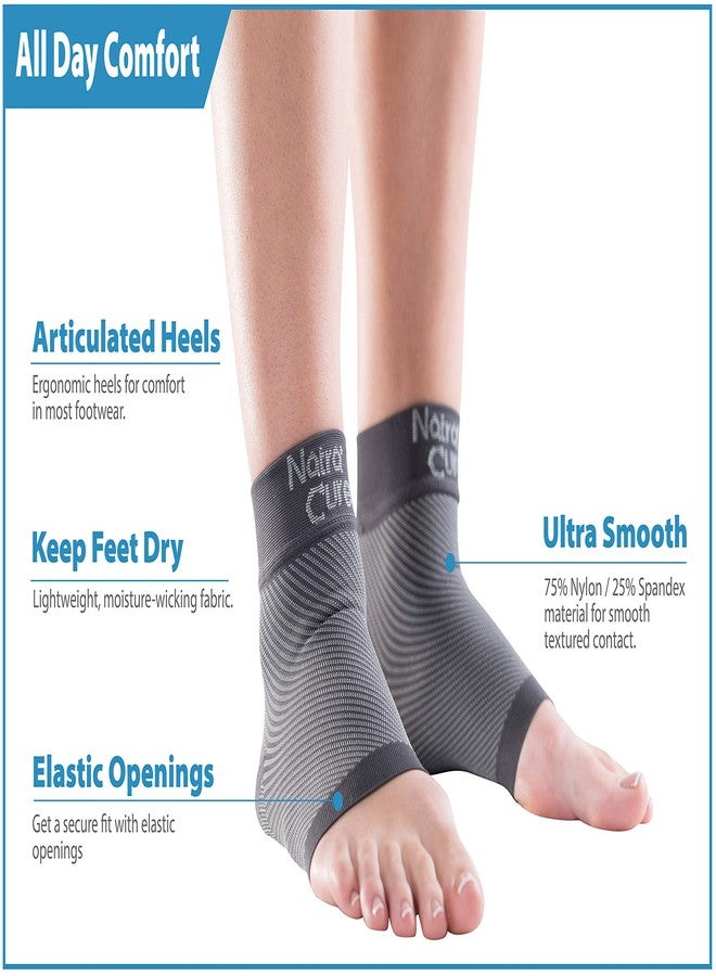 NatraCure Plantar Fasciitis Socks - Compression Foot, Ankle, Heel Sleeves - (Size: Large) - Image 2