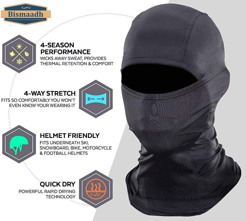 BISMAADH Face Mask Pro for Bikers, Riding, Cycling, Running & Hiking Protects from UV Rays, Wind, Sun, Dust 4 Way Stretch - Face Protection Balaclavas for Men & Women Orange - Image 3