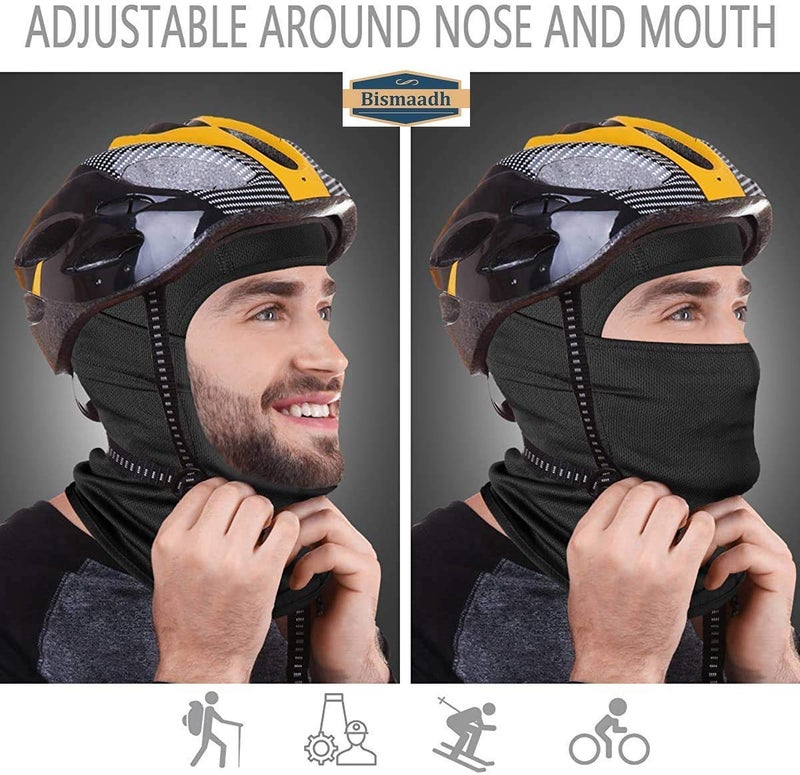 BISMAADH Face Mask Pro for Bikers, Riding, Cycling, Running & Hiking Protects from UV Rays, Wind, Sun, Dust 4 Way Stretch - Face Protection Balaclavas for Men & Women Orange - Image 5