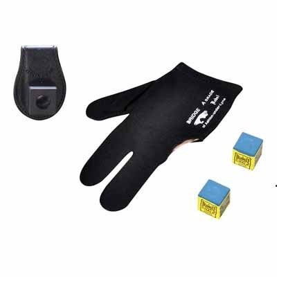 Laxmi Ganesh Billiard Laxmi Ganesh Billiard Combo1 Magnetic Plastic Chalk Holder Glove 2 Triangle Chalk Leather Black