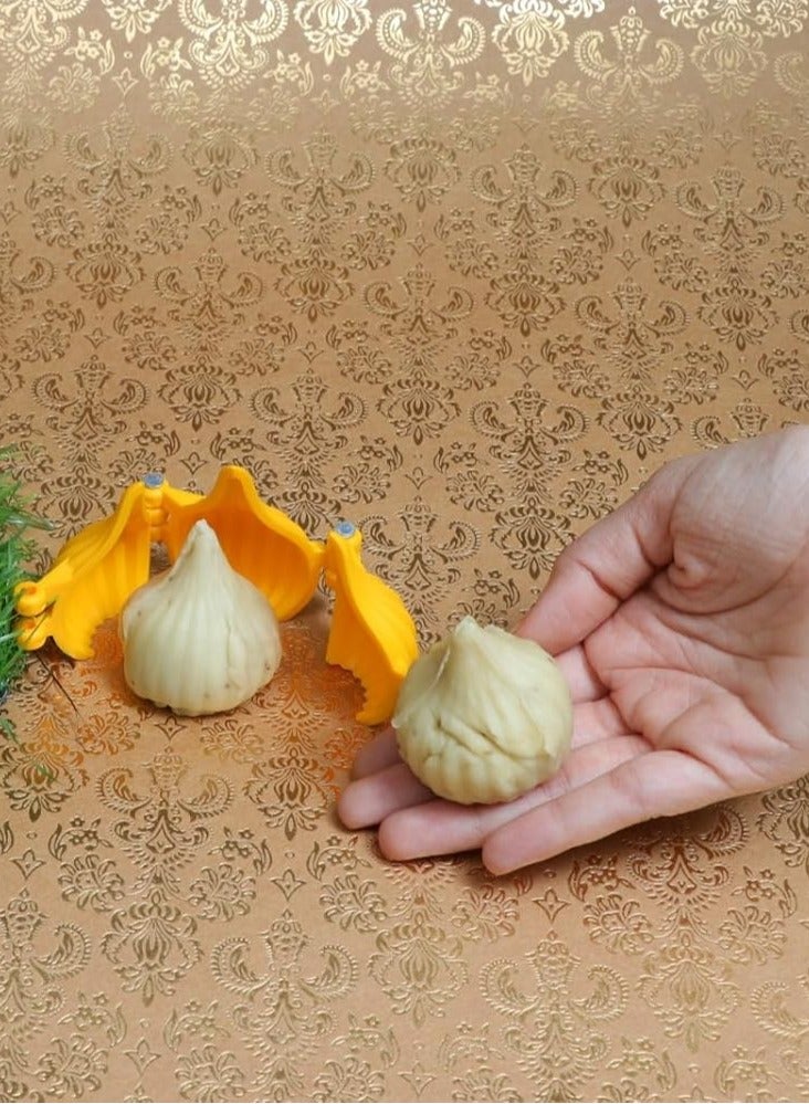 جاردن أوف آرت قالب صانع موداك ثلاثي الطي من جاردن أوف آرتس، قطعتان صغيرتان ومتوسطتان، برتقالي، 7×7×2 سم - Image 3