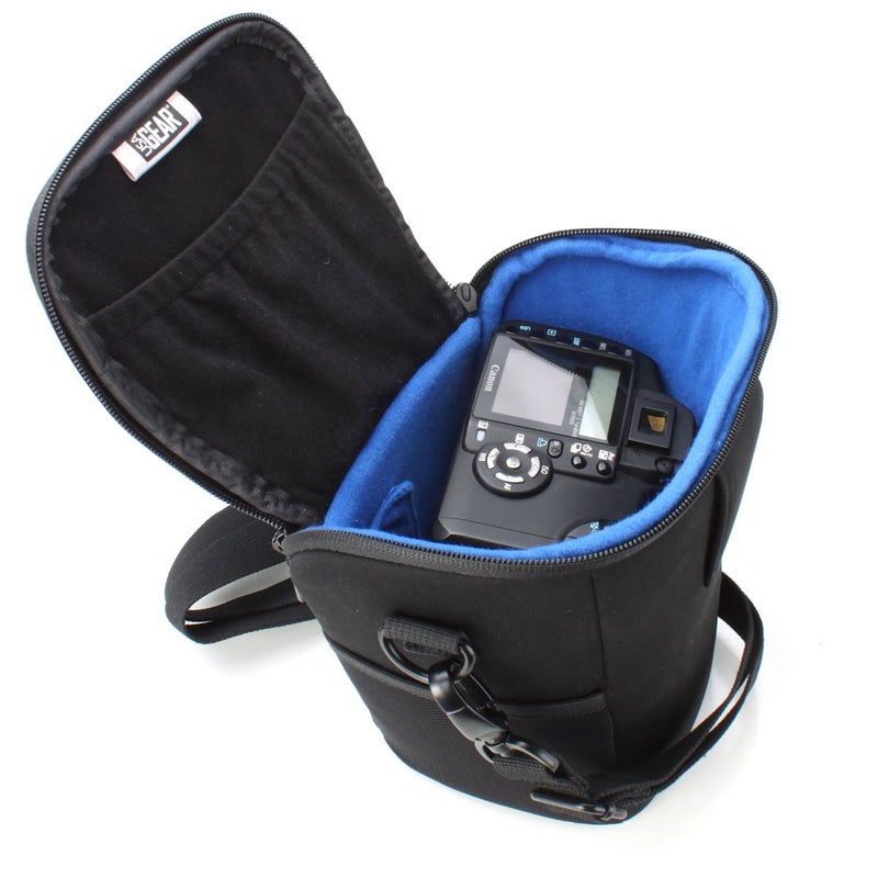 USA Gear DSLR Camera Case for Men and Women with Top Loading Accessibility, Adjustable Shoulder, Small Camera Sling Bag, Travel Padded Handle - Camera Holster Bag for Nikon, Canon, Panasonic (Black) - Image 2