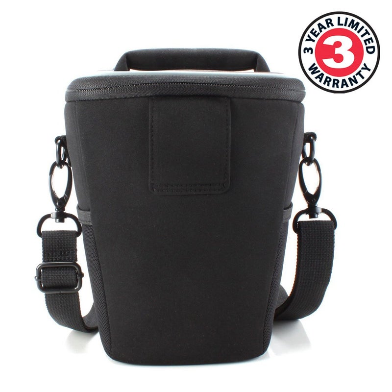 USA Gear DSLR Camera Case for Men and Women with Top Loading Accessibility, Adjustable Shoulder, Small Camera Sling Bag, Travel Padded Handle - Camera Holster Bag for Nikon, Canon, Panasonic (Black) - Image 5