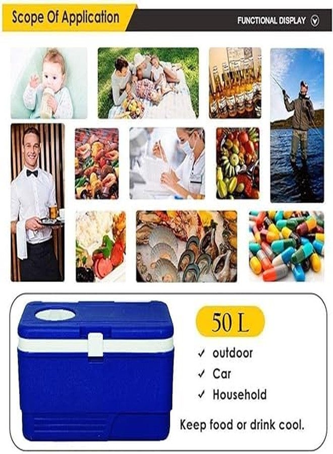 Divik Unbreakable Insulated Chiller Ice Box 50 Liter Insulated Chiller Ice Box with Vent Lid (1Pcs) (Blue) - Image 3