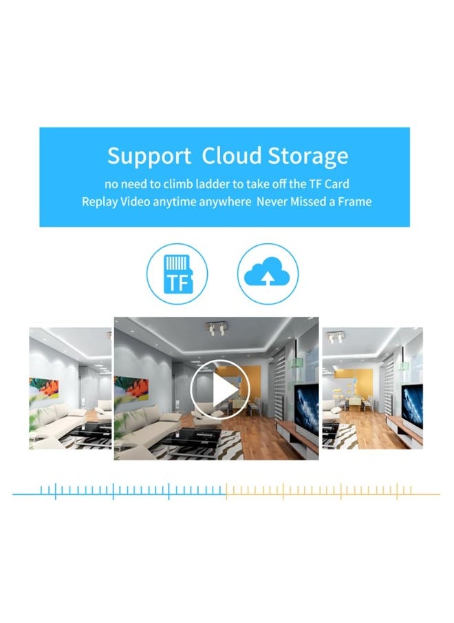 ماركة غير محددة - كاميرا 360 درجة بانورامية صغيرة بدقة HD 1080 – كاميرا أمان بتغطية شاملة وكشف حركة ورؤية ليلية - Image 1