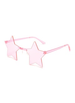 Star Shape Rimless Sunglasses Funny Pentagram Eyewear Óculos De Natal Decoração Óculos De Festa Gafas De Sol Para Hombre-Lenses Color:Pink