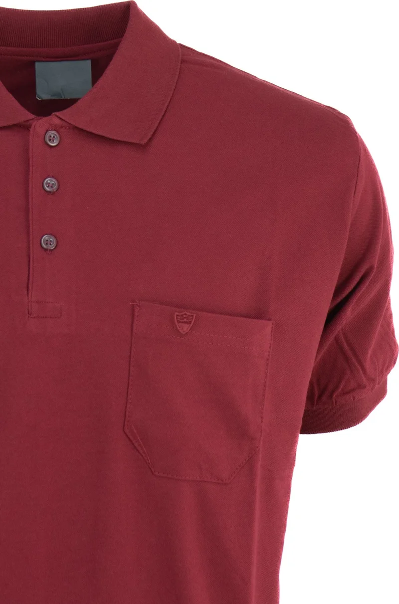 Oppland Men's Polo Collar Pocket Short Sleeve Hilfiger Model Normal Cut Cotton Lakos Fabric T-Shirt