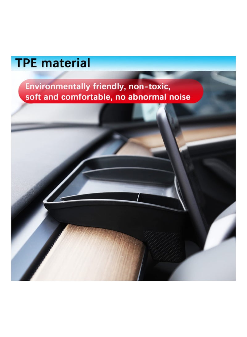 SYOSI Center Console Organizer Fit for Tesla Model 3 Model Y, Behind Screen Storage Box Dashboard Hidden Tray Sunglasses Holder Interior Accessories, Built-In Magnet(Behind Screen Storage Box)(1 Pack) - Image 2