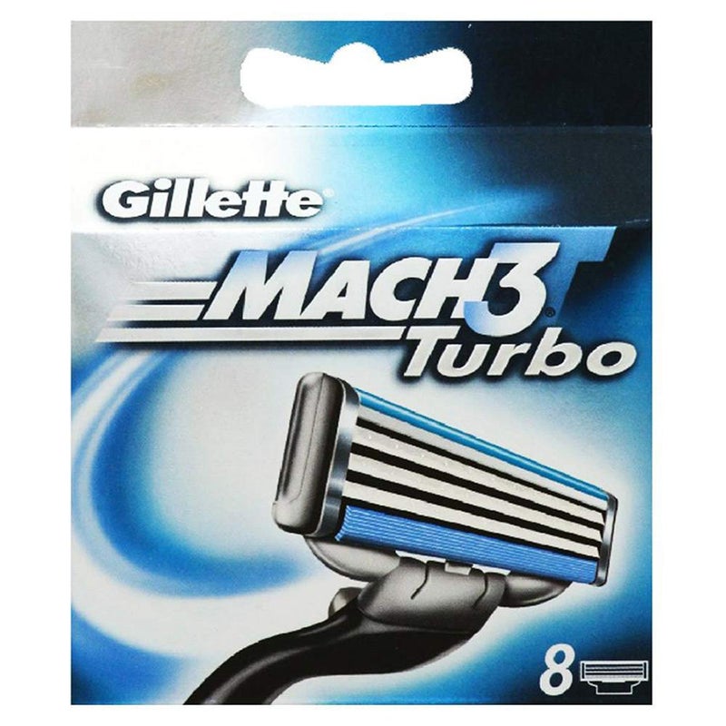 Gillette شفرات حلاقة جيليت ماخ 3 تيربو إعادة تعبئة 8 قطع (قد يختلف التعبئة) - Image 1