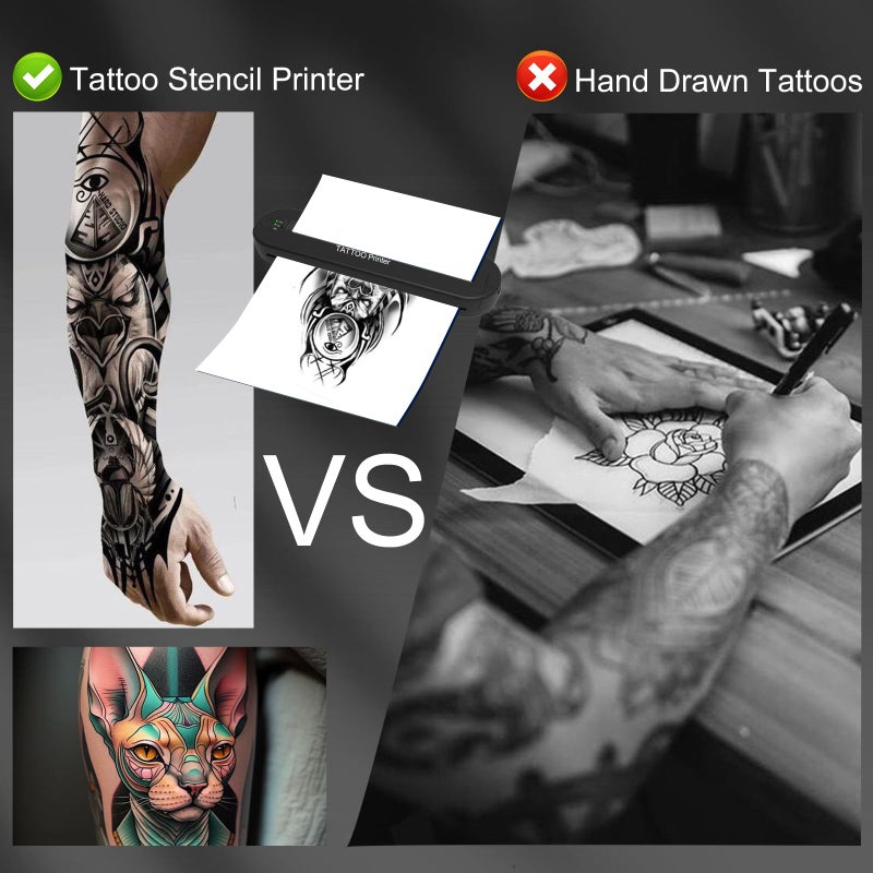 YILONG Bluetooth Tattoo Stencil Printer, Tattoo Thermal Machine with 15 Pcs Tattoo Transfer Paper, Portable Tattoo Transfer Copier Machine for Tattoo Artists and Beginners, ATS886L - Image 5