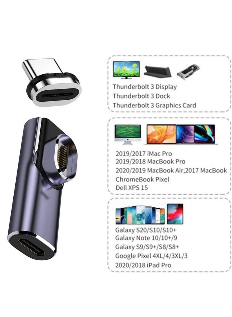 KASTWAVE 140W USB4 Magnetic Connector - 40Gbps Type C Male to Female, Low Profile Right Angled Adapter for 8K Video, Power, and Data Transfer, Suitable for Laptops and Phones - Image 2