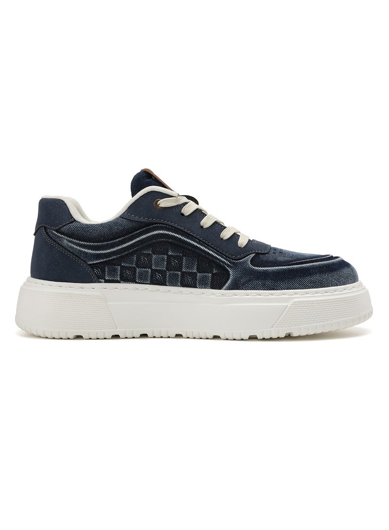 Sky View SKY VIEW Men's Fashion Shoes Denim Vamp Casual Shoes For Men Non Slip Lace Up Platform Sneakers Cushioned And Lightweight Low Top Walking Shoes Blue-09  - Image 2
