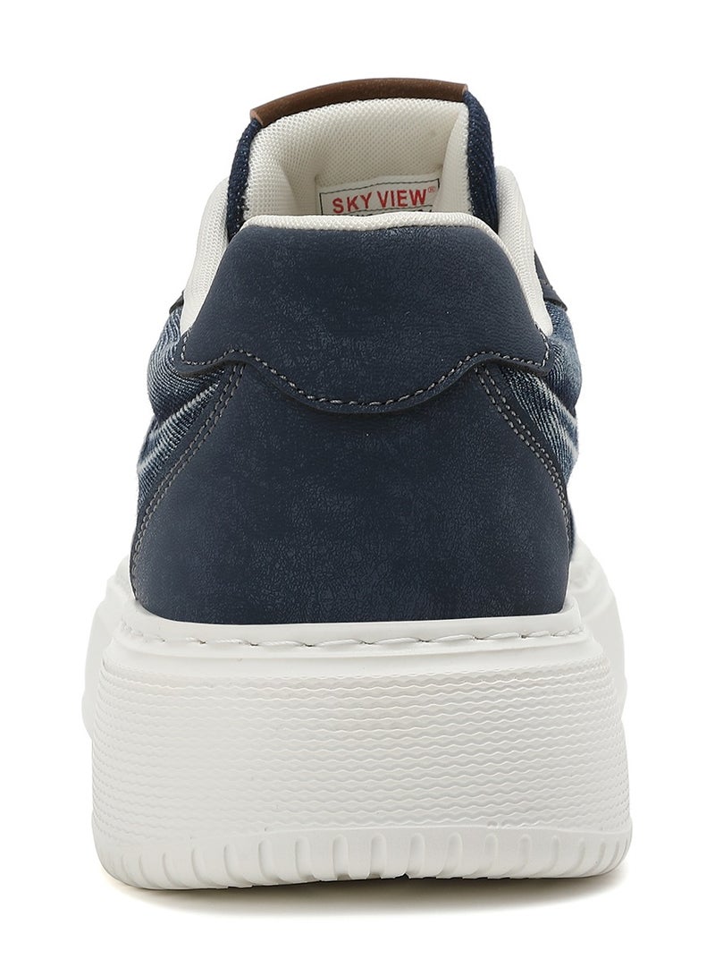 Sky View SKY VIEW Men's Fashion Shoes Denim Vamp Casual Shoes For Men Non Slip Lace Up Platform Sneakers Cushioned And Lightweight Low Top Walking Shoes Blue-09  - Image 4