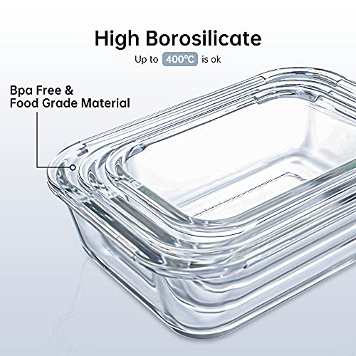 Femora Borosilicate Glass Containers for Kitchen | 1 Year Warranty | Container Boxes for Storage, Storage Box for Kitchen with Air Vent Lid, Microwave Safe Utensils, Square (Set of 1-2100ml) - Image 4