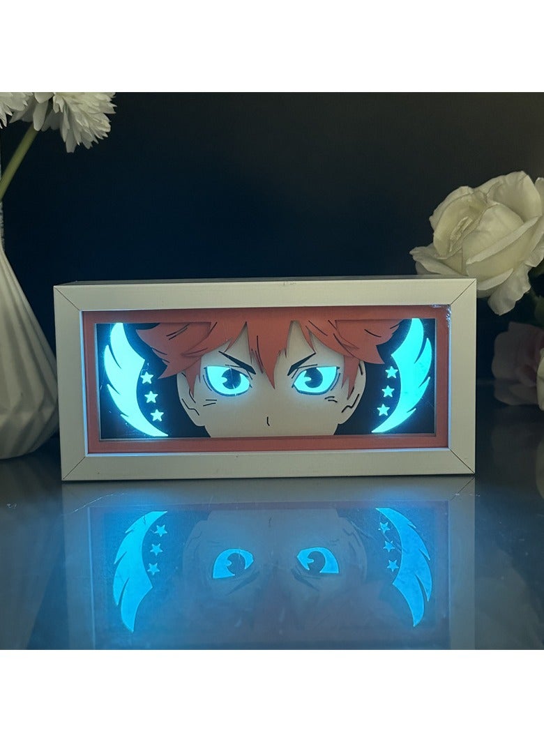 general Paper carving lanterns, Hinata Xiangyang multi-color RGB remote control paper carving lanterns, anime peripheral night lights, gifts for anime fans and children - Image 1
