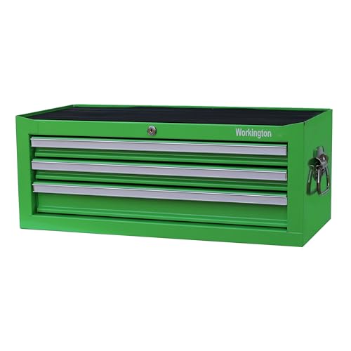 Workington Industrial 3 Drawers Portable Metal Intermediate Box, 26" Middle Tool Chest Cabinet with Ball Bearing Drawer Slides, Steel Tool Storage Box Organizer 4009 Green - Image 1