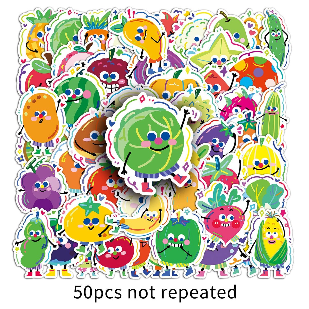 Generic 50 Fruit And Vegetable Graffiti Stickers Original Non ...