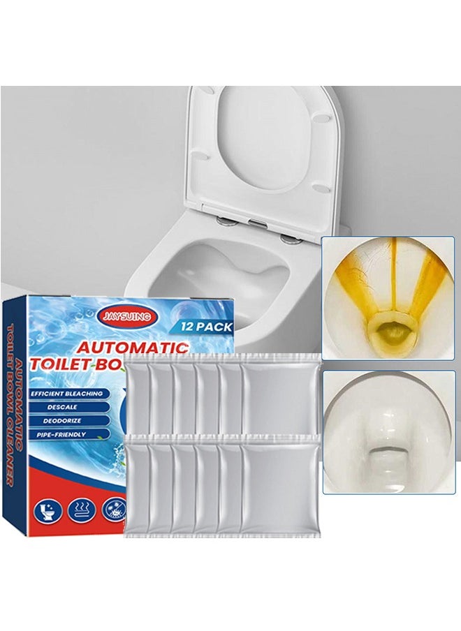 Jaysuing Automatic Toilet Bowl Cleaner，Toilet Cleaning Effervescent Tablets Household Descaling, Deodorizing, Odor and Stains Toilet Stain Remover Cleaner 12Pack  - Image 1