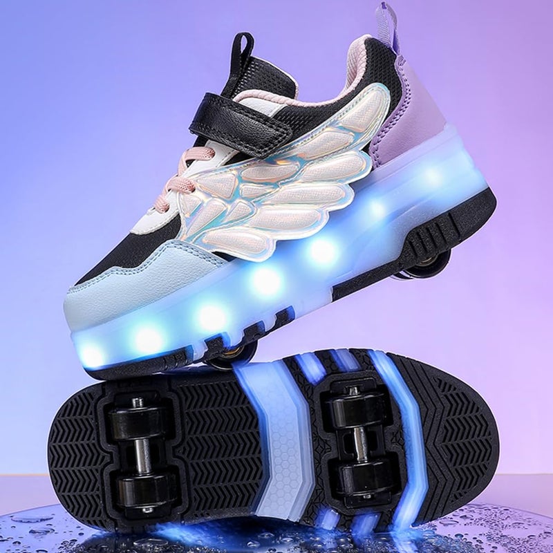 Nsasy Kids Roller Shoes Boy Girl Sneakers with Wheels Become Sport Sneaker with Led for Christmas Birthday Children Show Gift - Image 5