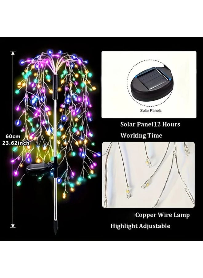 Solar Powered Firecracker Lawn Light 8 Modes Auto On Off Durable Metal Outdoor Warm White - Image 4