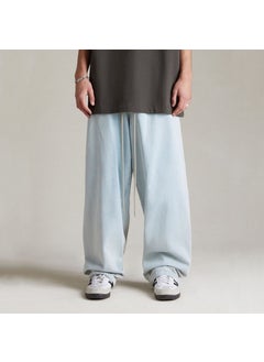 Fear God Essentials Ss24 High Street Loose-fit Casual Denim Straight-leg Trousers For Men Light blue