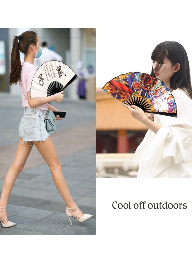 إسكدنيا Zodiac Hand held Folding Fan - Foldable Chinese Japanese Style Fan for Men/ Women with Oriental Culture - for Outdoor, Music Festival, Club, Event, Party, Dance, Decoration, Performance, Gift(Tiger) - Image 5